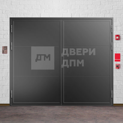 Противопожарные распашные ворота на амортизаторах для паркинга ВПМ-110